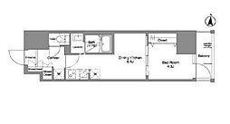 ダフィット錦糸町 1DKの間取図画像