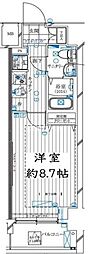 レガリス亀戸 1Kの間取図画像