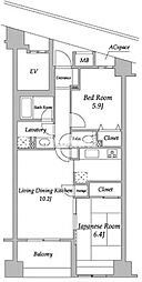 マークス亀戸 2LDKの間取図画像