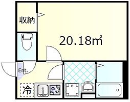 京成押上線 京成曳舟駅 徒歩1分の賃貸アパート 2階1Kの間取り