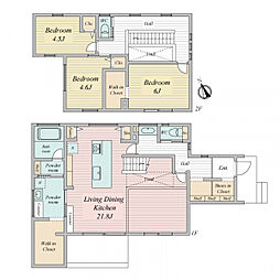 JR鹿児島本線 福間駅 4.4km 3LDKの間取り