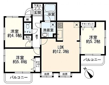 間取り:3LDK 間取り:3LDK