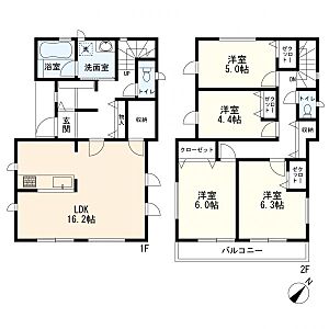 間取り:13号棟 4LDK 間取り:13号棟 4LDK