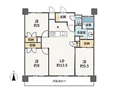 サンクレイドル相模原淵野辺 3LDKの間取図画像