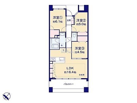 3LDK 間取り