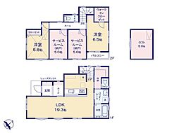 横浜市港南区港南台1丁目　新築未入居戸建　全8棟　3号棟 2SLDKの間取り