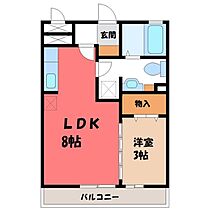 栃木県宇都宮市川田町（賃貸アパート1LDK・3階・29.25㎡） その2