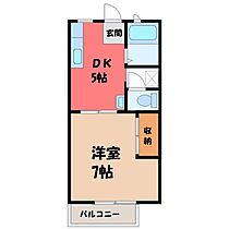 栃木県塩谷郡高根沢町光陽台5丁目（賃貸アパート1DK・1階・27.08㎡） その2