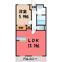 栃木県宇都宮市東宝木町（賃貸マンション1LDK・2階・45.87㎡） その2