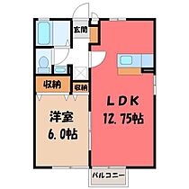 栃木県宇都宮市鶴田町（賃貸アパート1LDK・1階・40.29㎡） その2