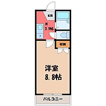 栃木県宇都宮市上戸祭町（賃貸マンション1K・6階・24.90㎡） その2