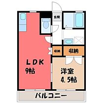 栃木県宇都宮市簗瀬町（賃貸アパート1LDK・2階・44.72㎡） その2