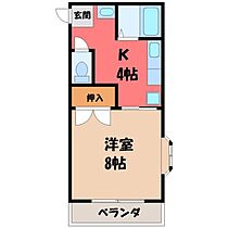 栃木県宇都宮市上戸祭町（賃貸マンション1K・2階・26.93㎡） その2