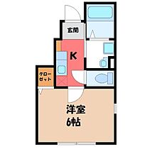 栃木県さくら市櫻野（賃貸アパート1K・1階・21.11㎡） その2