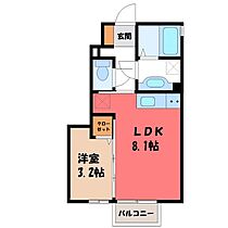 栃木県宇都宮市鶴田町（賃貸アパート1LDK・1階・29.47㎡） その2