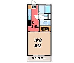 栃木県宇都宮市西1丁目（賃貸アパート1K・2階・24.71㎡） その2