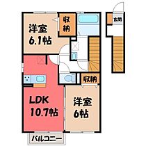 栃木県宇都宮市駒生町（賃貸アパート2LDK・2階・59.46㎡） その2