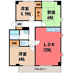 優泰佳ガーデンコートG棟 3LDKの間取図画像