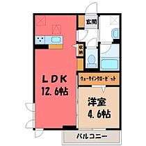 栃木県宇都宮市桜5丁目（賃貸アパート1LDK・1階・40.28㎡） その2