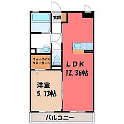 ジュールフェリエ 1階1LDKの間取り