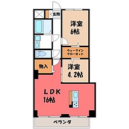 PLACIDES 2階2LDKの間取り