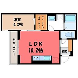 Re TORISIA南大通り 3階1LDKの間取り