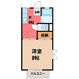 わかばハイツ 1Kの間取図画像