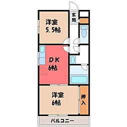 リーブルコーポ2 2DKの間取図画像