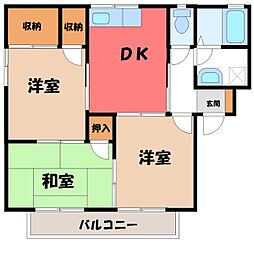 エトワール古瀧B 3DKの間取図画像