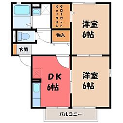 レグルスB 2DKの間取図画像