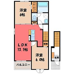 JR日光線 鹿沼駅 バス31分 下茂呂たばこ屋前下車 徒歩5分 2階/-
