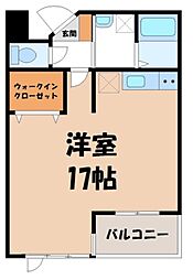 ビオス竹林 ワンルームの間取図画像