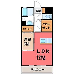 ウィルモアKoedo 1LDKの間取図画像