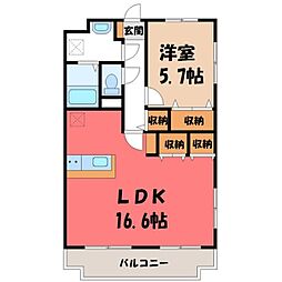 アグリザード 1LDKの間取図画像