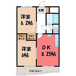 ソフィア元町 2DKの間取図画像