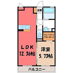 ジュールフェリエ 1LDKの間取図画像