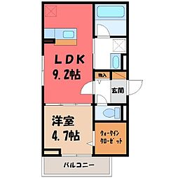 エルミネット 1LDKの間取図画像