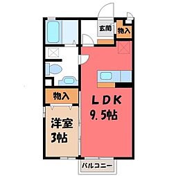 ヴェルデ・ナチュール2B 1LDKの間取図画像