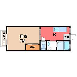 ルミエール 1Kの間取図画像