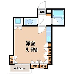 竹林マンション1 ワンルームの間取図画像