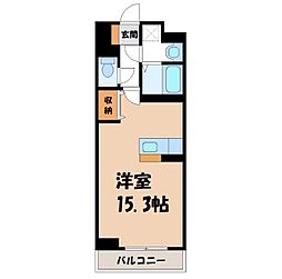 S-FORT宇都宮南大通り ワンルームの間取図画像