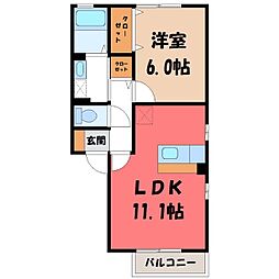 ハッピーウィル 1LDKの間取図画像