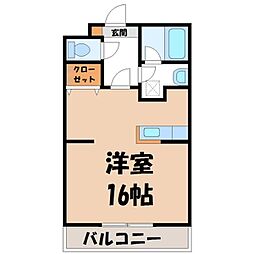 門團空閑 ワンルームの間取図画像