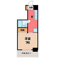 チサンマンション今小路 1Kの間取図画像