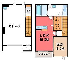 アウトリメッサ駒生 1LDKの間取図画像