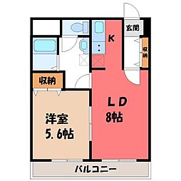 シャングリラ今泉 1LDKの間取図画像