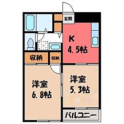 ドミール・イシイ 2Kの間取図画像
