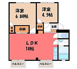 ソフィアC 2LDKの間取図画像