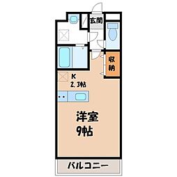 ルーナシティ 1Kの間取図画像