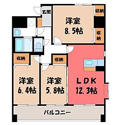JR東北本線 宇都宮駅 徒歩13分 8階/-
